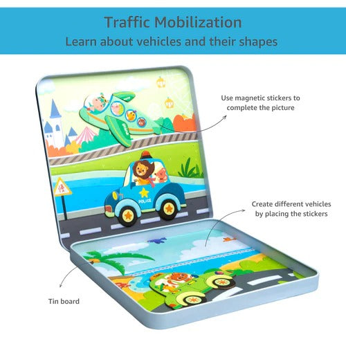 Magnetic Shape Color Hand Eye Coordination Sticker Puzzle Tin - 035