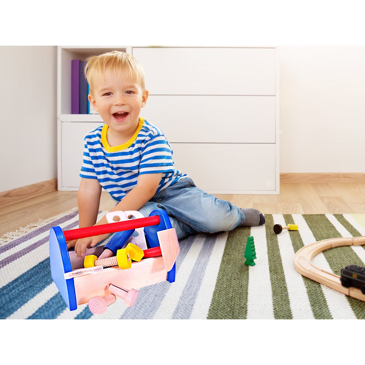 Wooden Toolbox Construction Kit - 498 - Default Title - Odeez | Educational Toys Pakistan 