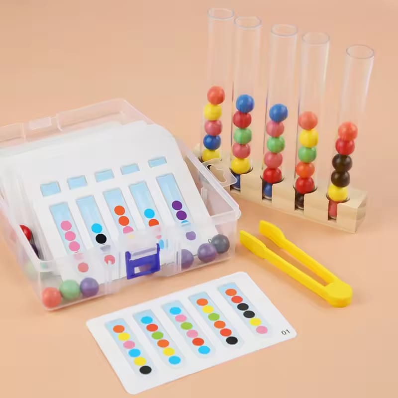 Colorful Clip Beads Test Tube with 48 Pattern Challenge - Default Title - Odeez | Educational Toys Pakistan 