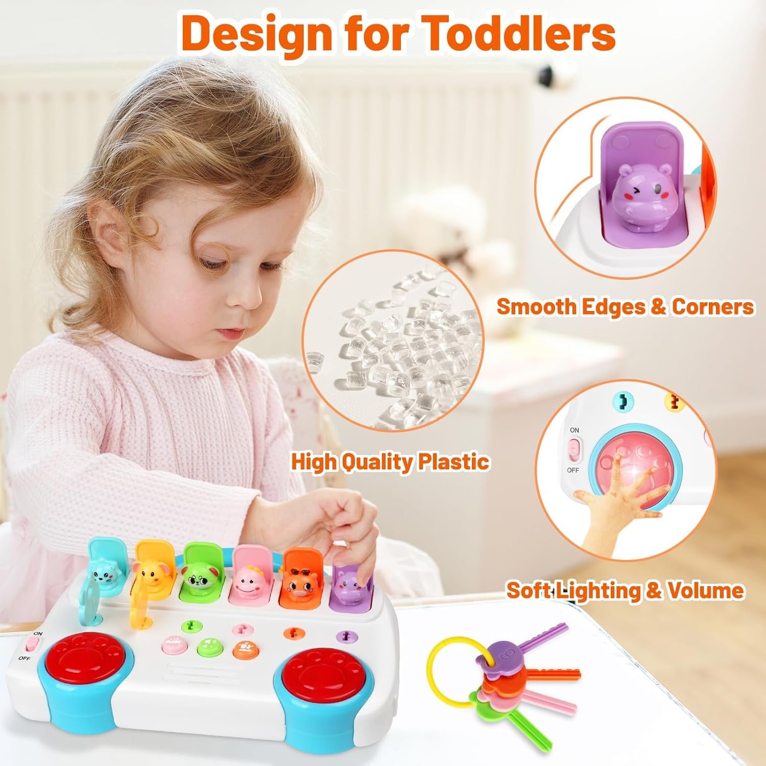 Interactive Pop Up Animal Sound Color Recognition Key Set - 940