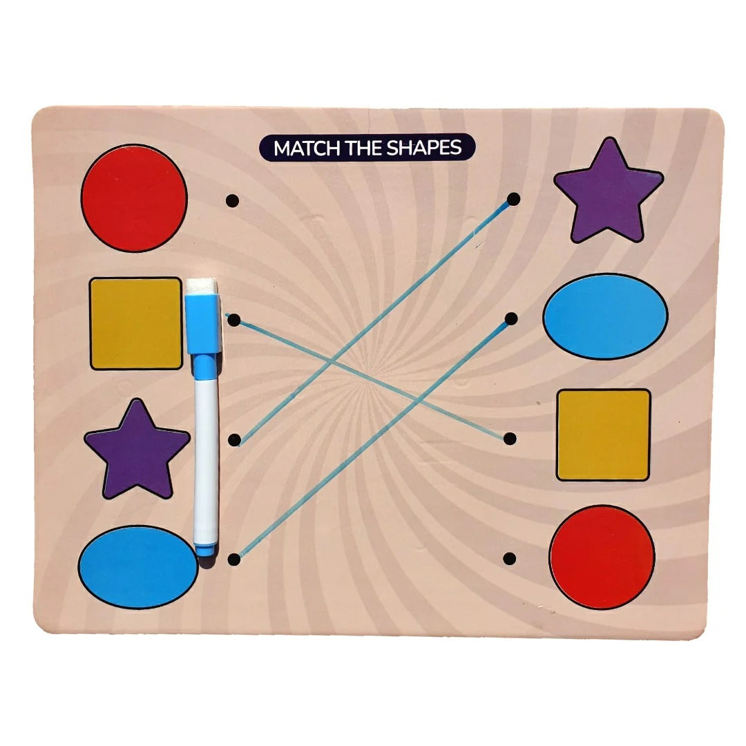 2in1 Shapes Knob Double Sided Board With Matching Activity - 404