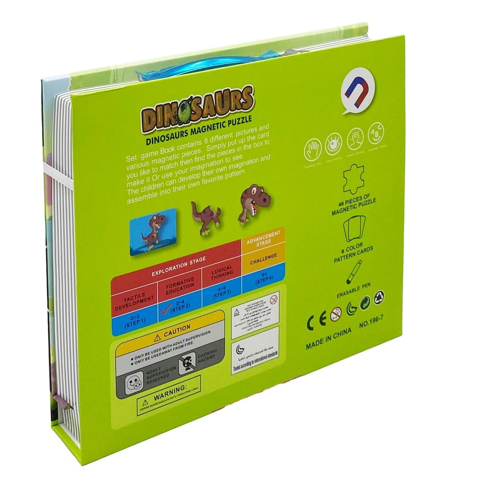 Magnetic Board Briefcase Puzzle with Marker 46 pcs - Dinosaurs