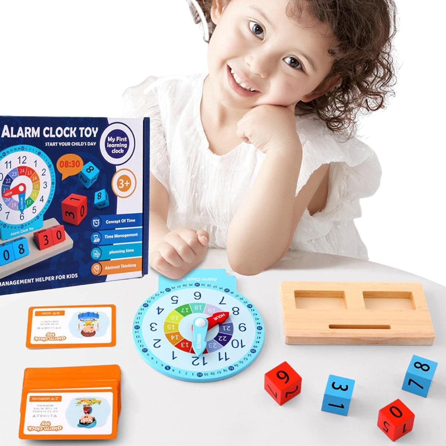 Wooden Clock Telling Time Pretend Play Kit - 746