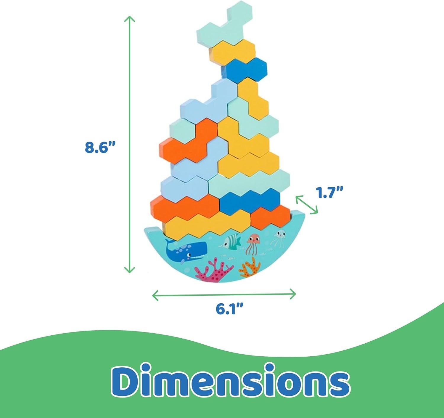 Dazmers Stacking Jenga Rainbow Wooden Blocks - 418