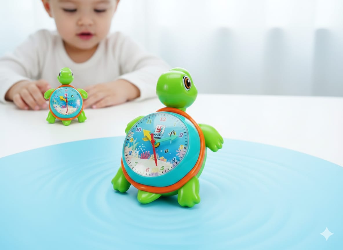 Turtle Light and Sound Rotating Car Clock - 058
