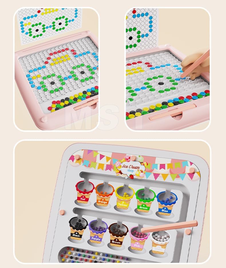 2in1 Magnetic Bead and Color Matching Drawing Board - 134 - Default Title - Odeez | Educational Toys Pakistan 
