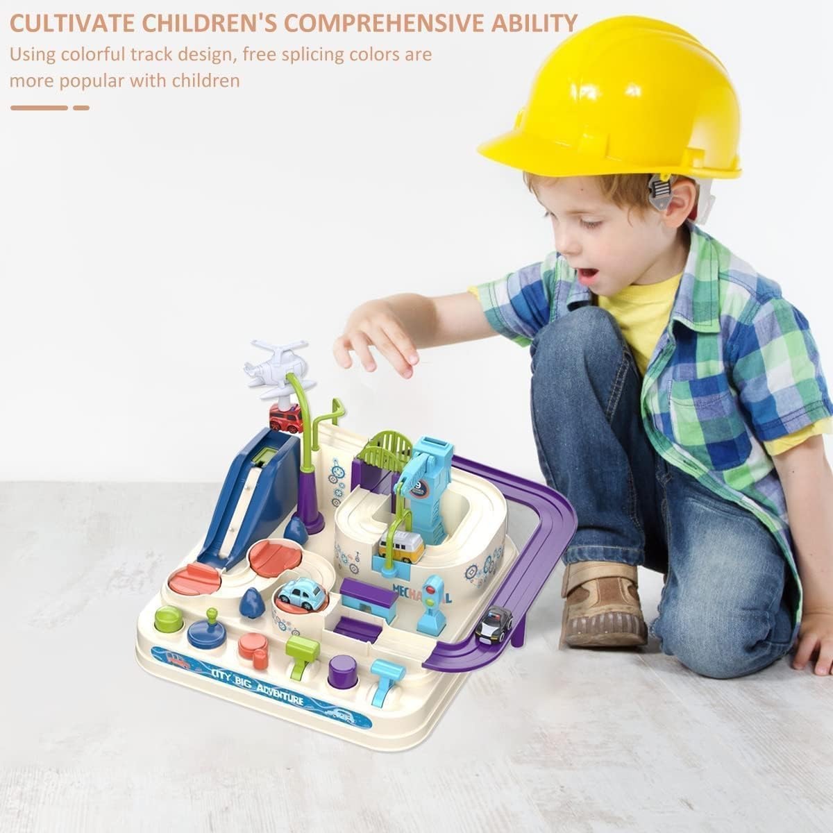 DIY Car Adventure Track Mechanical 4 Cars - 02A