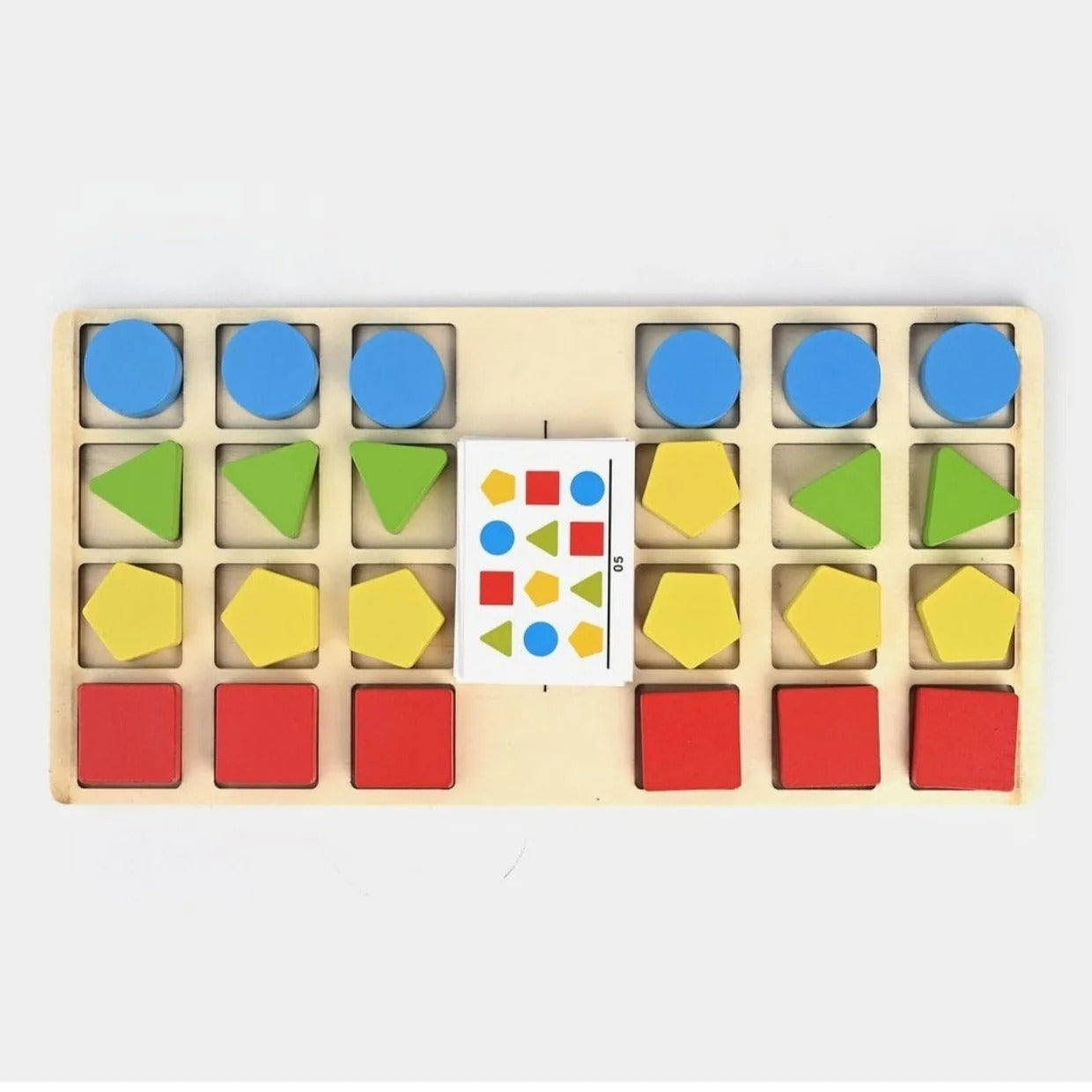 Woden Four Color Pattern Shapes Battle Two Player - 736