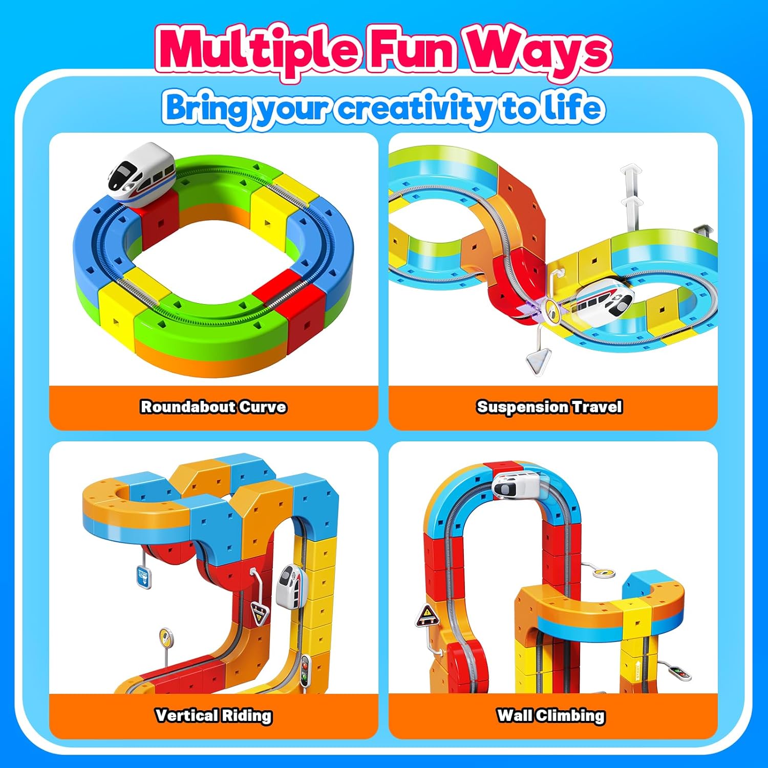 Mag Train Magnetic Track Building Set 49 pieces - 640