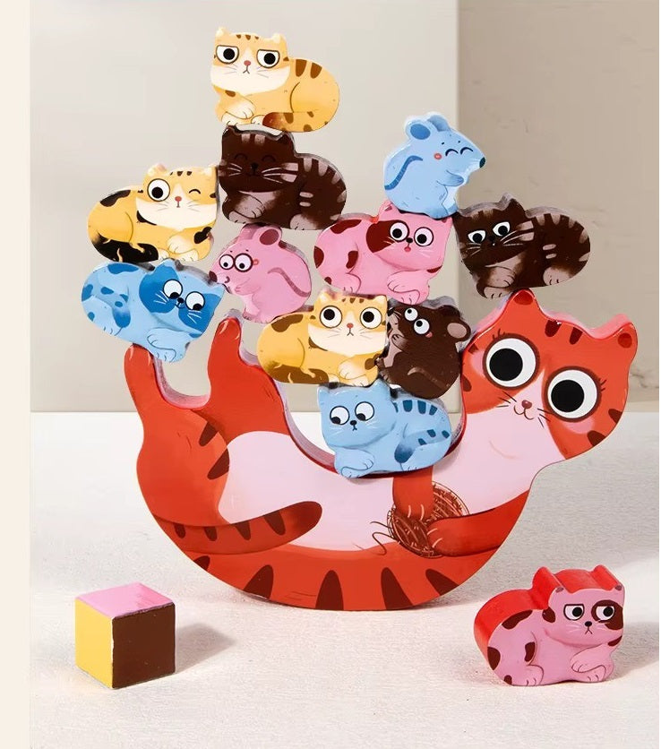 Wooden Kitten Balance 14 pieces Learning Toy - Default Title - Odeez | Educational Toys Pakistan 