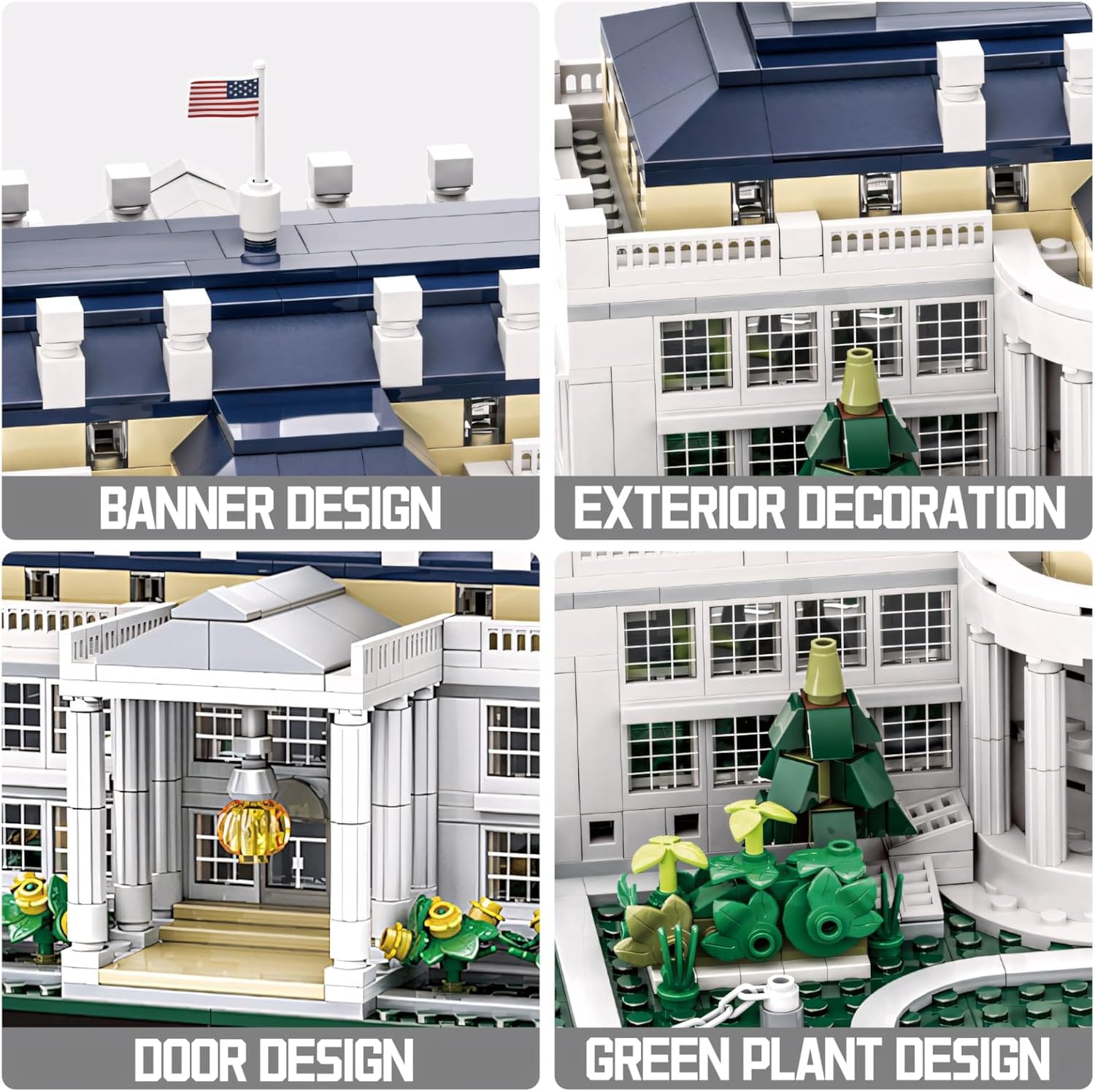 White House America Construction Building Blocks Model 894 pieces - 214