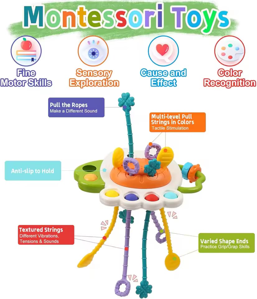 Owl Pull String Pop Sensory Baby Toy - 830