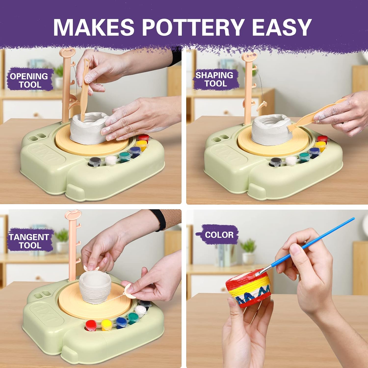 DIY Pottery Electric Machine with Paints - 30A