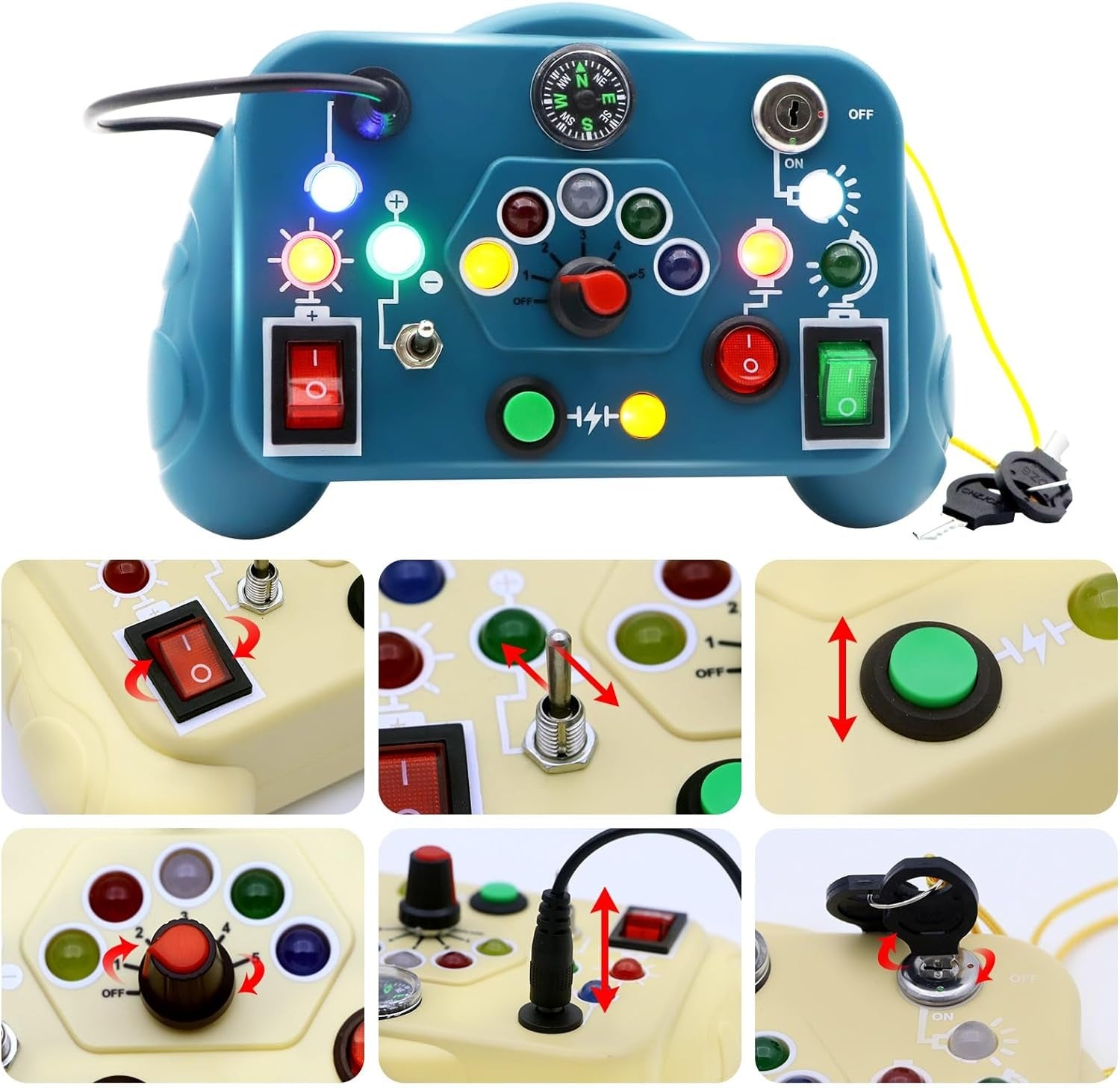 Sensory Activity Busy Learning  Board Switch Light Game - 156 - Default Title - Odeez | Educational Toys Pakistan 