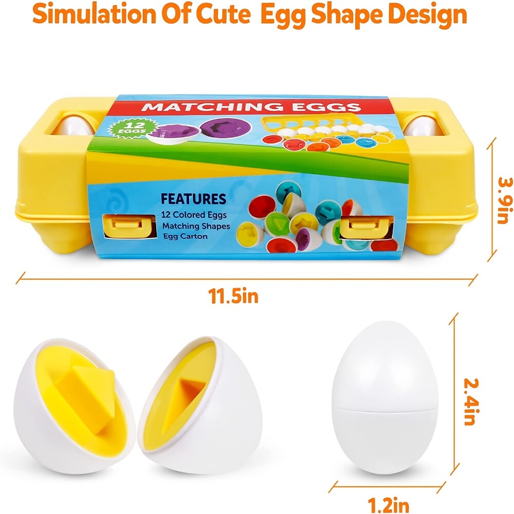 Matching Eggs Color Recognition and Shape 12 Pieces - XB4 - Default Title - Odeez | Educational Toys Pakistan 