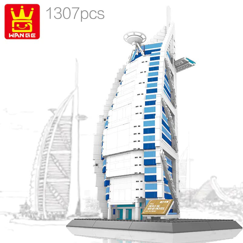Hotel Burj-Al-Arab Dubai Building Blocks Model - 1307 pieces