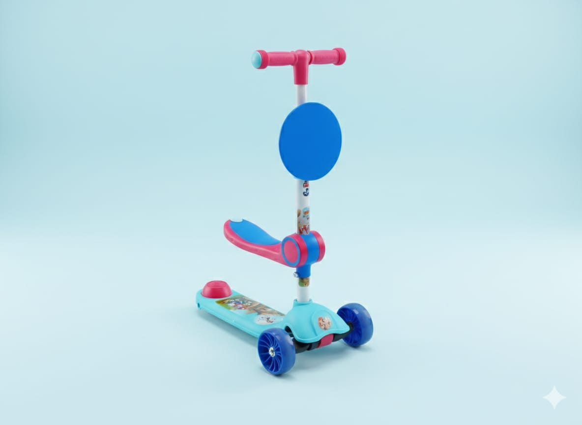 2in1 Seated Light-Up LED Wheel Adjustable Scooter for Kids - J3D