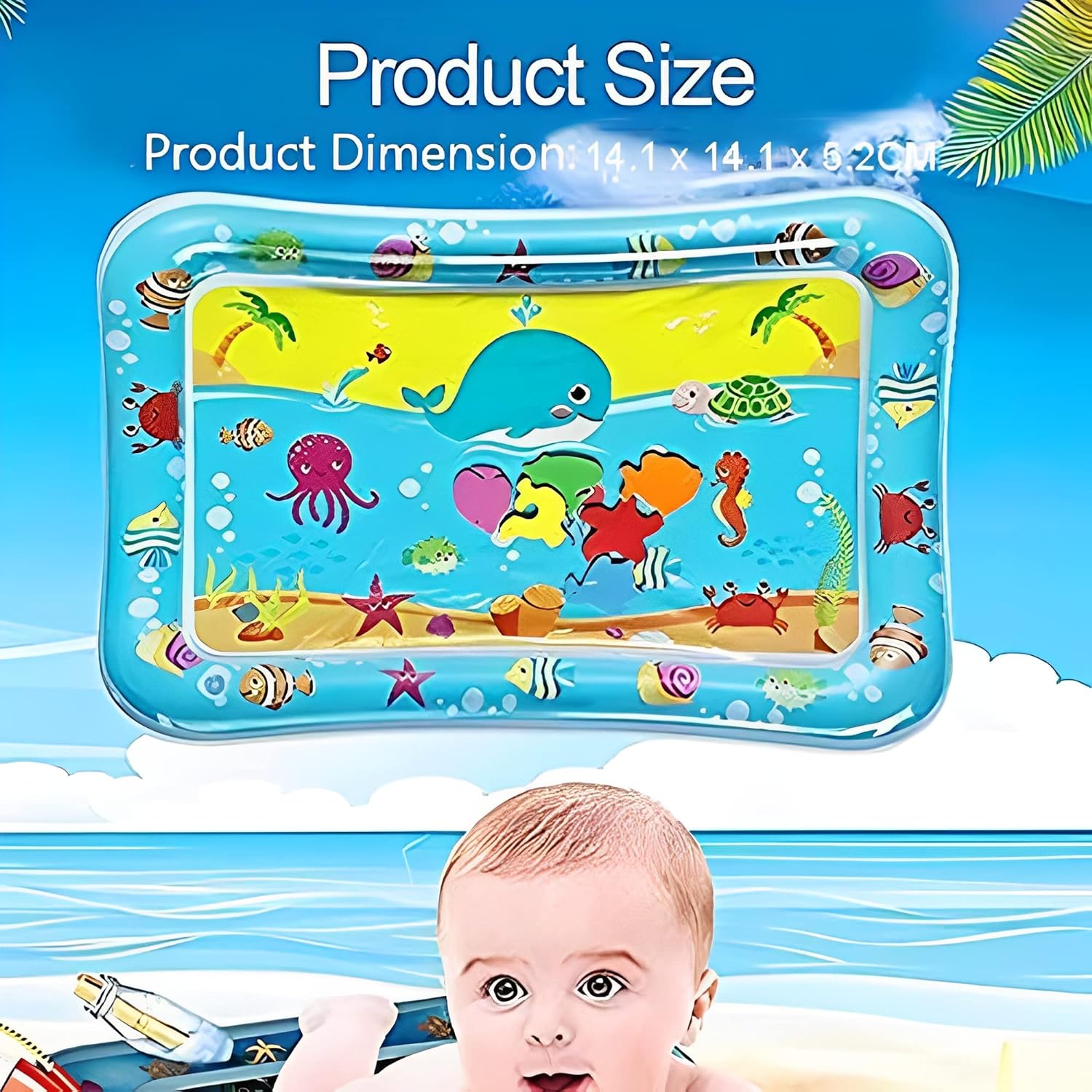 Inflatable Sea Animal Water Playmat Rectangle - 488 - Default Title - Odeez | Educational Toys Pakistan 