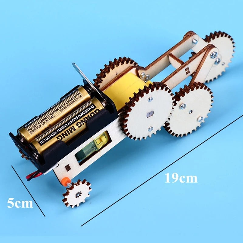 DIY Gear Shuttle Car Assembly Model Scientific Experiment - 088