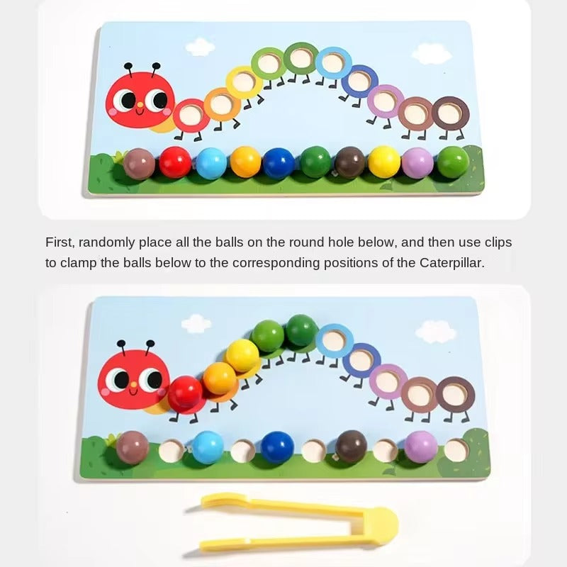 Montessori Caterpillar Maths and Colorful Beads Learning - 549 - Default Title - Odeez | Educational Toys Pakistan 
