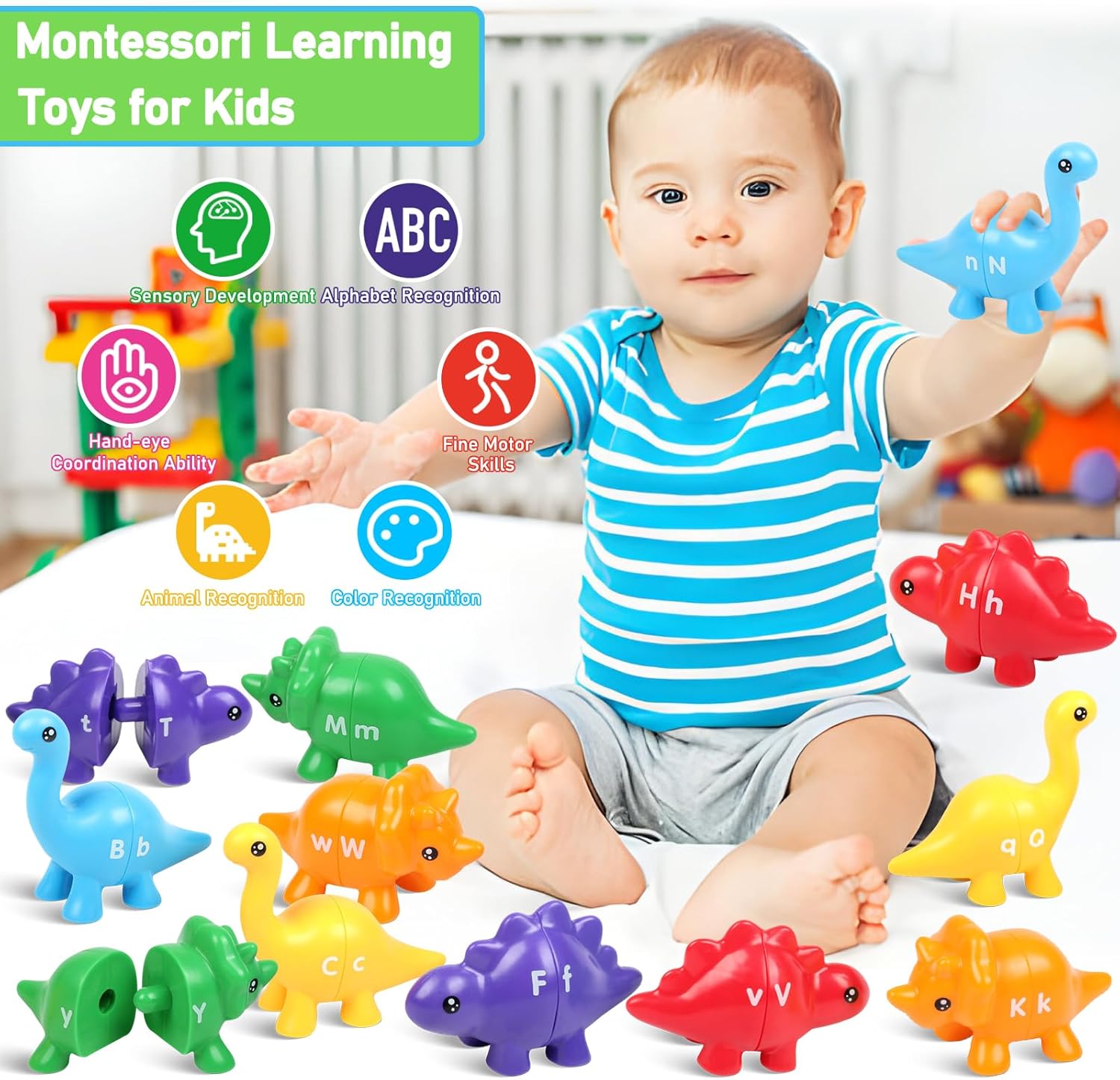 Buy Dinosaur Color Letter and Counting Learning Matching Toy ...