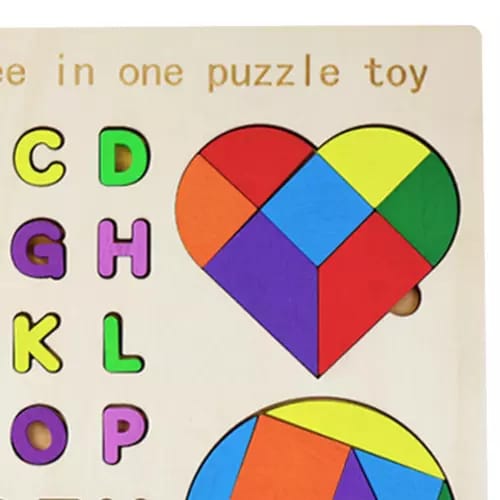 Montessori Logical Geometrical Puzzle and Alphabet Board - 501 - Default Title - Odeez | Educational Toys Pakistan 