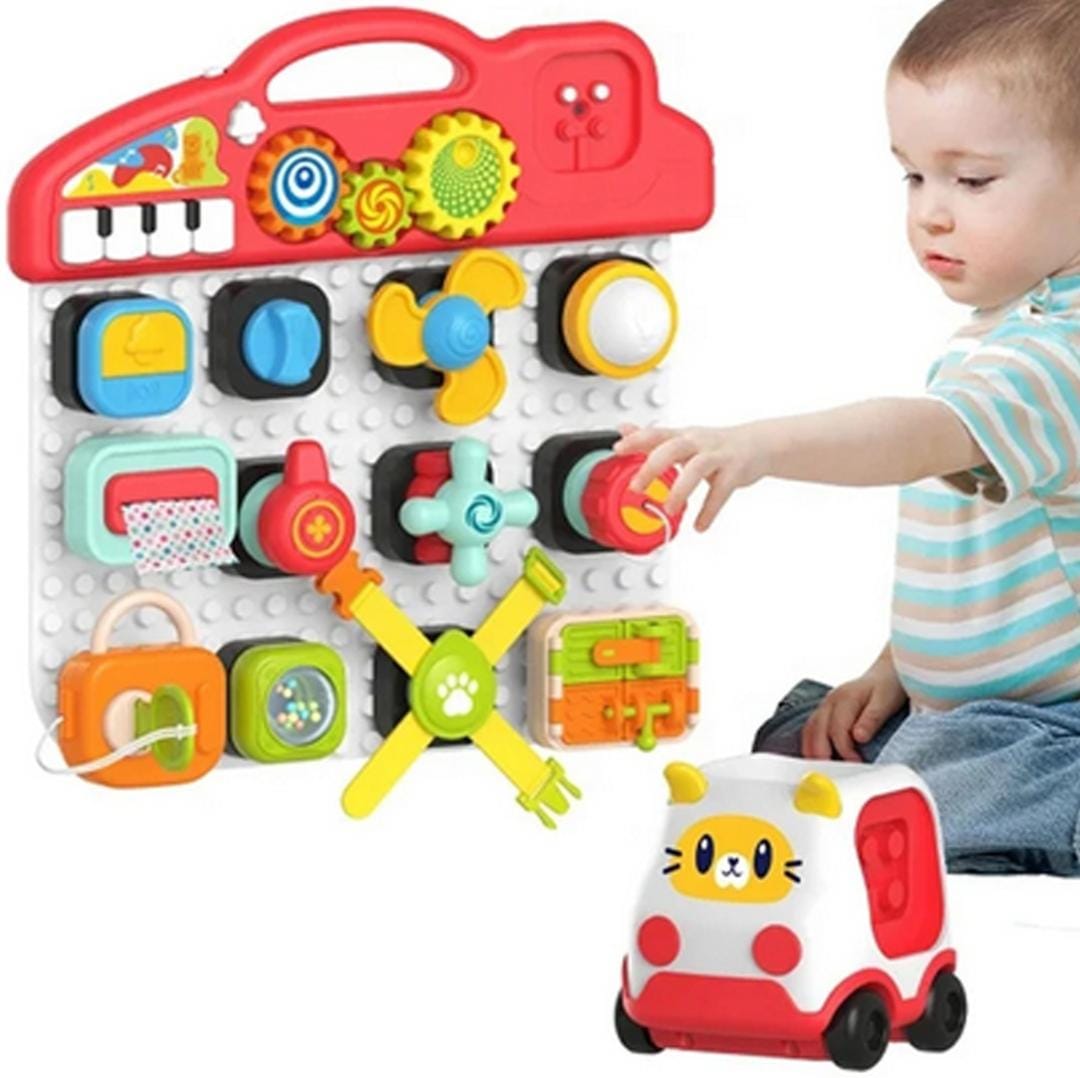 Multifunctional Early Education Busy Learning Activity Blocks Board - 081 - Default Title - Odeez | Educational Toys Pakistan 