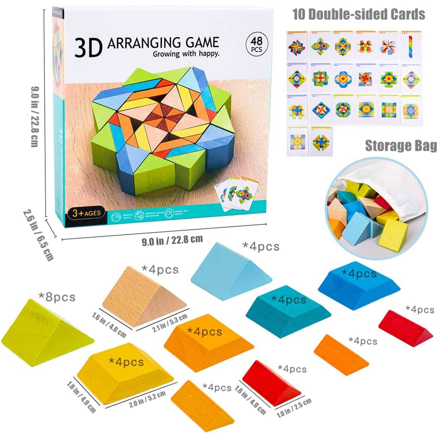 3D Wooden Geometrical Arranging Mind Puzzle Challenge - 178 - Default Title - Odeez | Educational Toys Pakistan 
