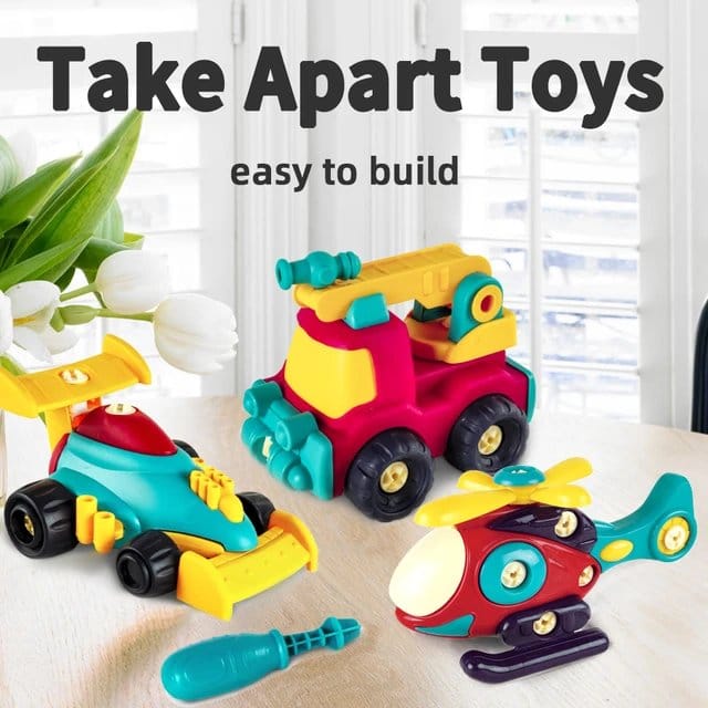 Set of 2 DIY Assemble Vehicle Playset Random Vehicle - 82G - Default Title - Odeez | Educational Toys Pakistan 