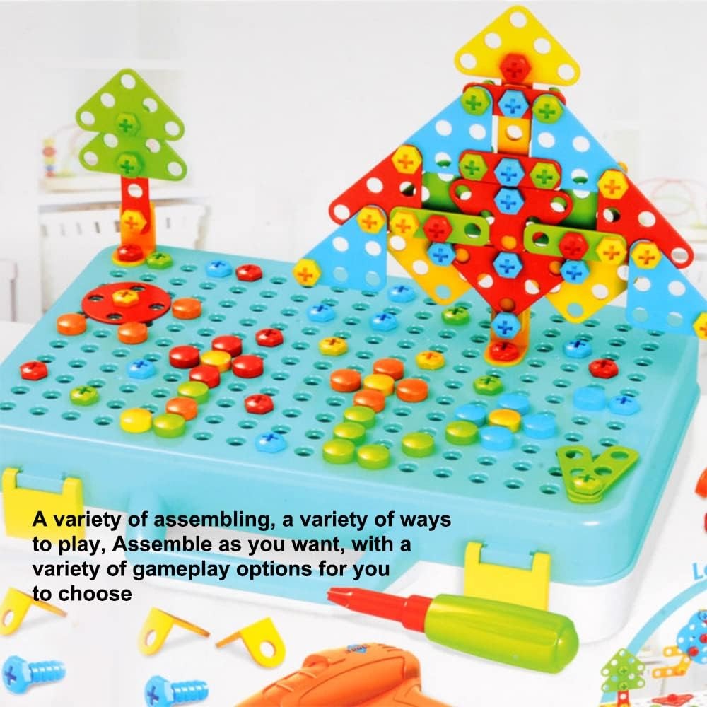 Creative Electric Drill Mosaic Pattern Puzzle Tool Kit - 37A