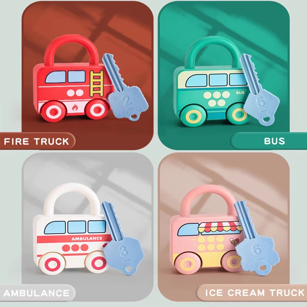 Number Recognition Matching Lock and Key Set - 4,5 and 6 locks - Default Title - Odeez | Educational Toys Pakistan 