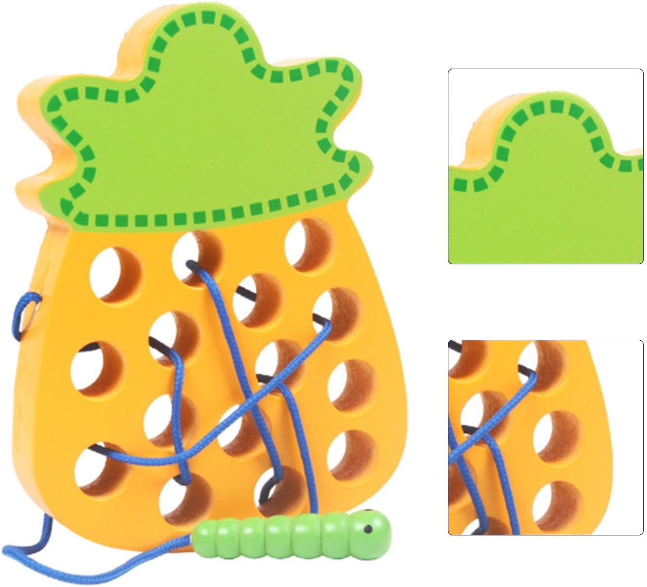 Wooden 3D Fruits Thread Lacing Kit - Pineapple - Default Title - Odeez | Educational Toys Pakistan 