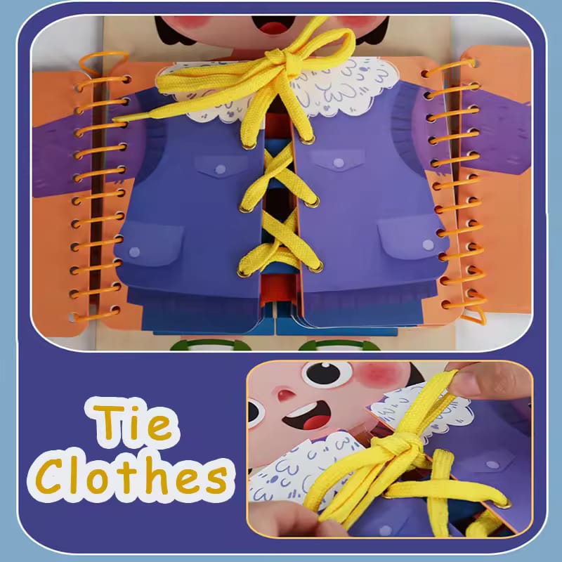 Montessori Wooden Busy Dress Learning Kit - 082 - Default Title - Odeez | Educational Toys Pakistan 