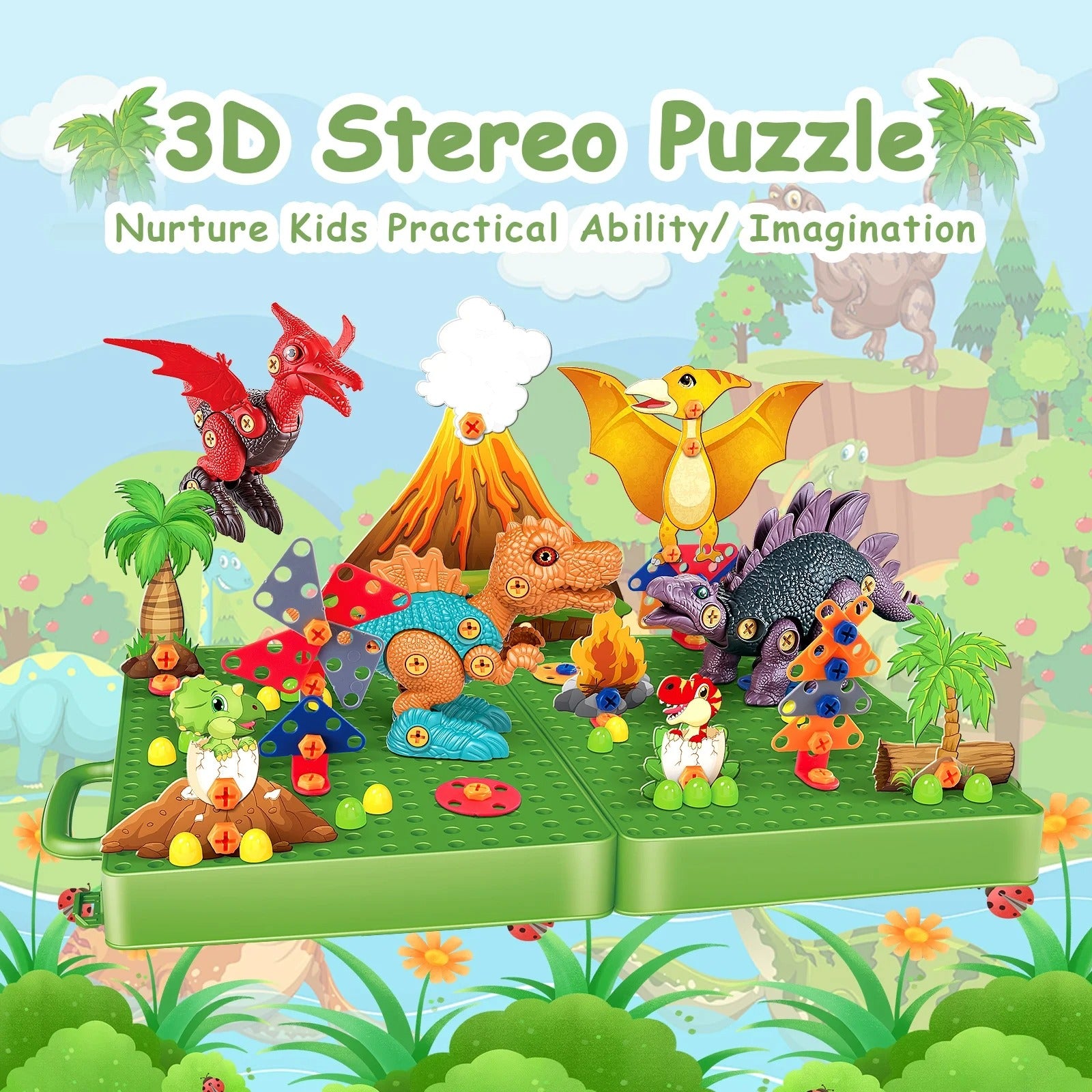 5in1 Projector Painting with Dinosaur Assembling Screw Play Figure - 117