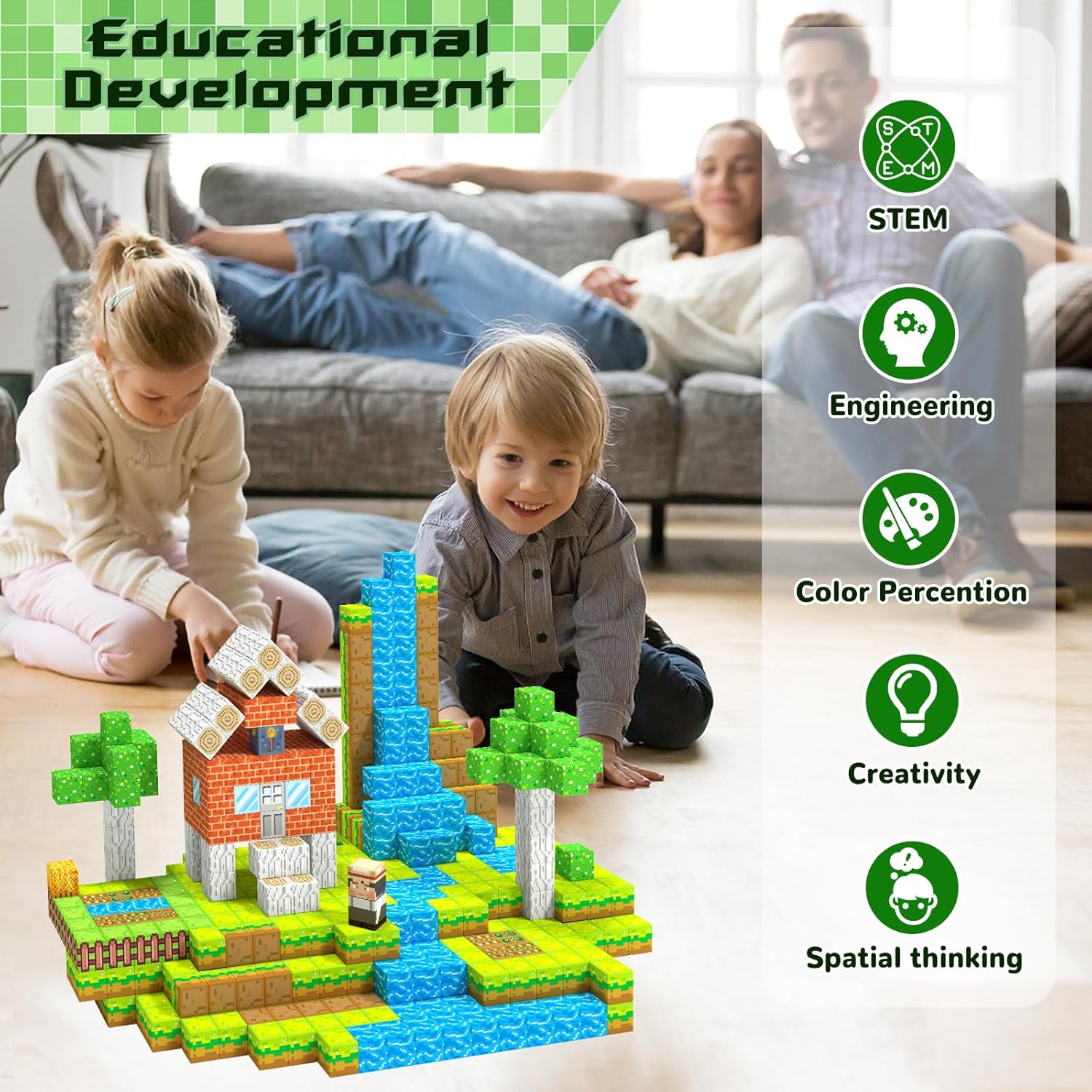 Magnetic Farm Cube Building Blocks 110 pieces - 016