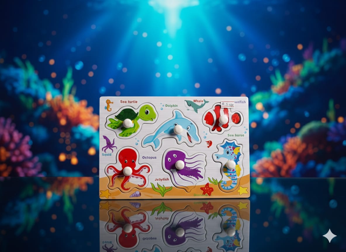 Wooden Small Sea Animals Knob Board - 415