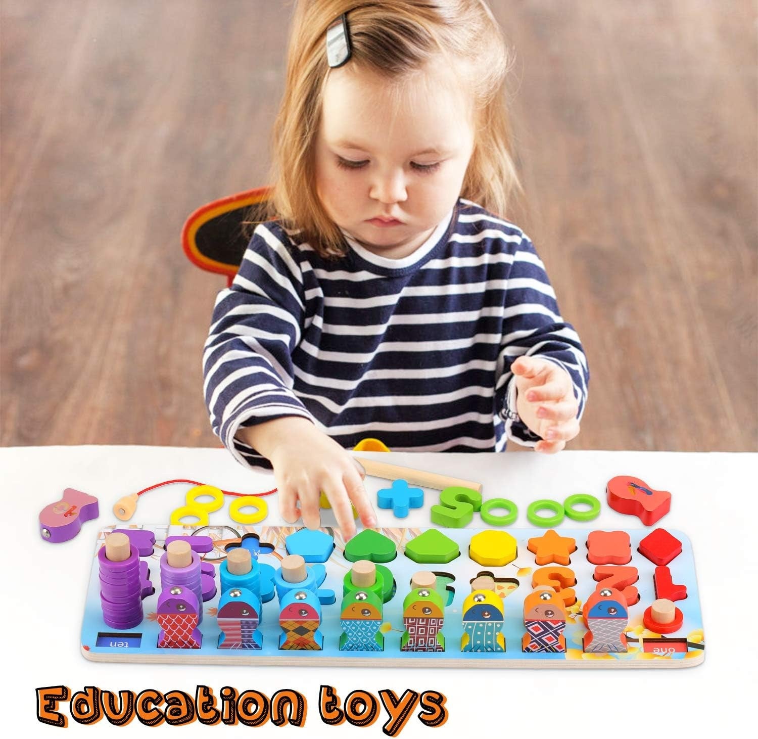 4in1  Wooden Magnetic Fish Counting Board - A10