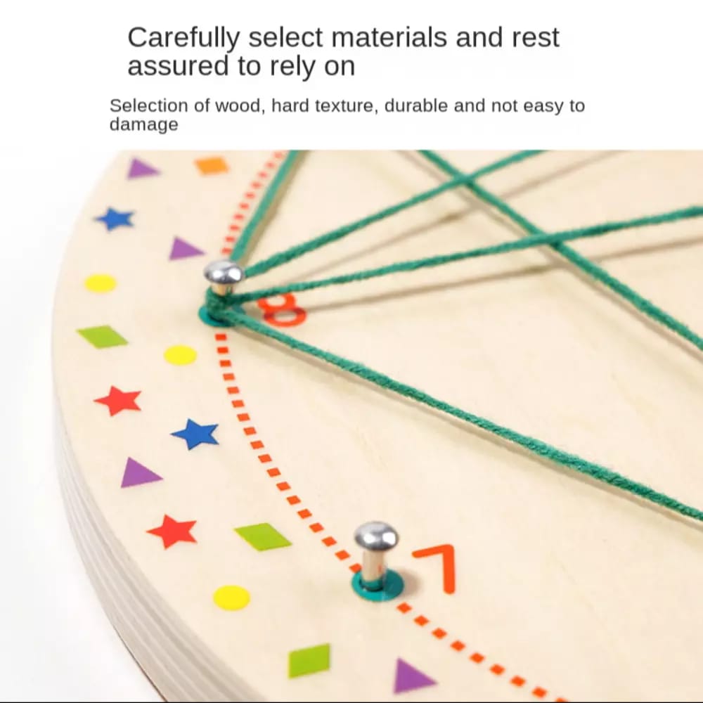 Wooden Geoboard Thread Winding Pattern Kit - 579 - Default Title - Odeez | Educational Toys Pakistan 