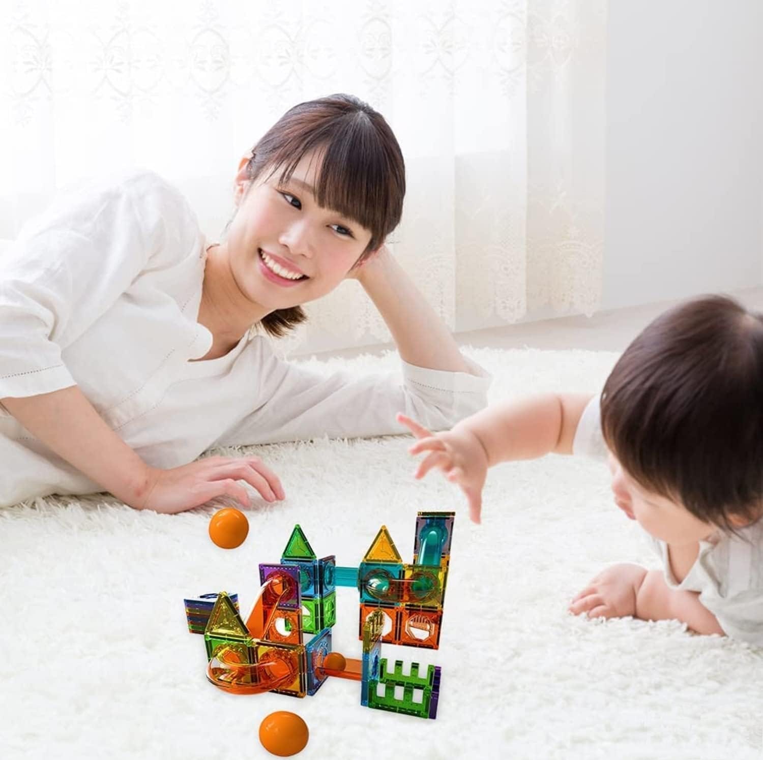 Magnetic Tile Construction Blocks - 69 pieces - Default Title - Odeez | Educational Toys Pakistan 