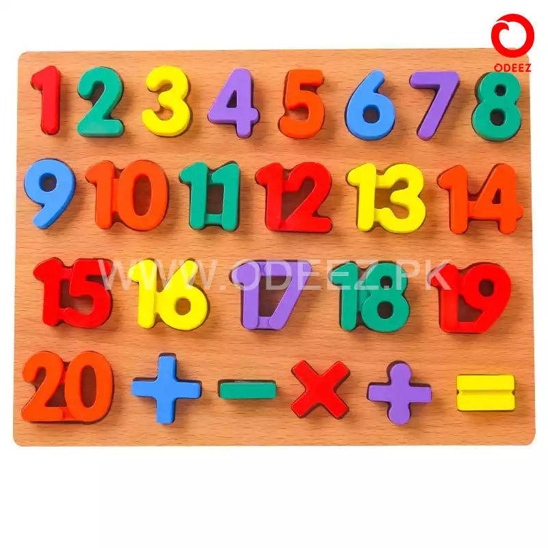 3d Wooden Board - 1 To 20 Numbers - Default Title - Odeez | Educational Toys Pakistan 