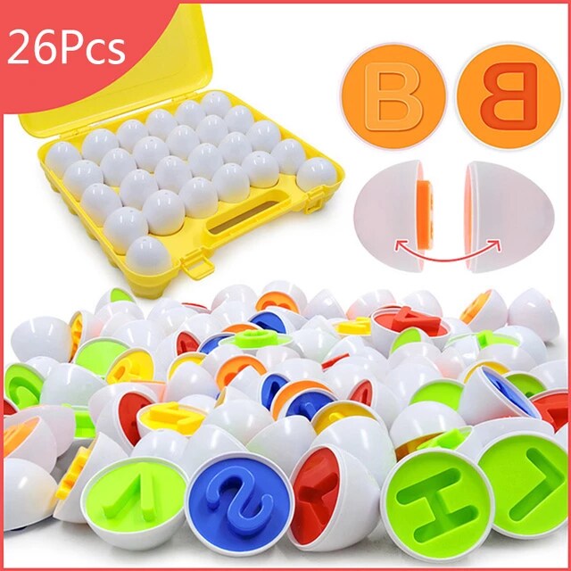 Matching Eggs Color Recognition and Alphabet 26 Pieces