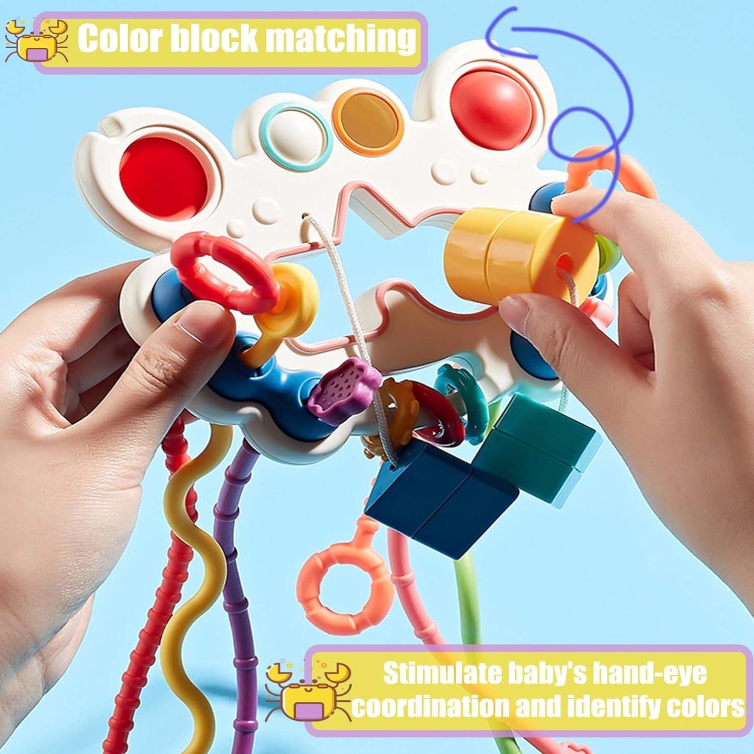 5 in 1 Pull String Motor Skills and Sensory Activity Toy - 861 - Default Title - Odeez | Educational Toys Pakistan 