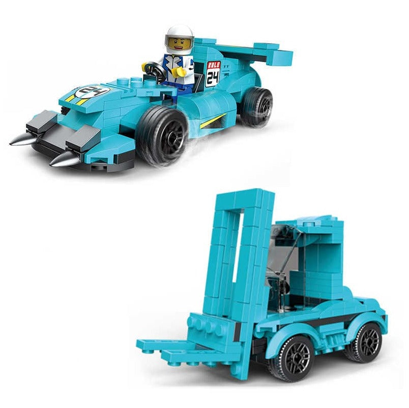 Decool Multi Blue Ghost Racing Cars 10 Models 31031 - 201 pieces - Default Title - Odeez | Educational Toys Pakistan 
