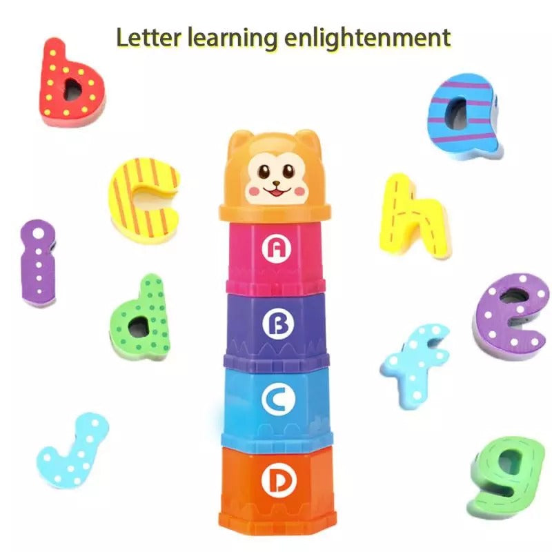 Colorful Numbers & Alphabets Stacking Cups - 10 pieces - Default Title - Odeez | Educational Toys Pakistan 