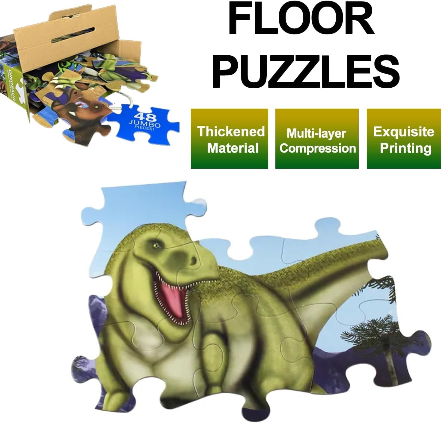 Dinosaur Jumbo Floor Puzzle 48 pieces - 098 - Default Title - Odeez | Educational Toys Pakistan 