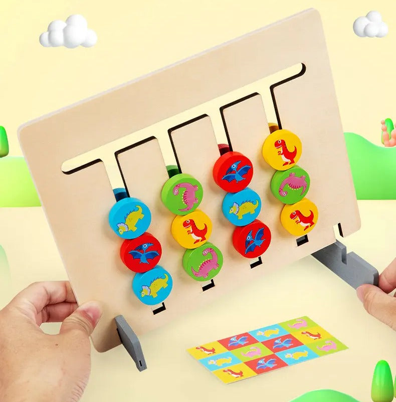 Double Sided Dinosaur Logic Pattern Sequence Puzzle - 18 Cards - Default Title - Odeez | Educational Toys Pakistan 