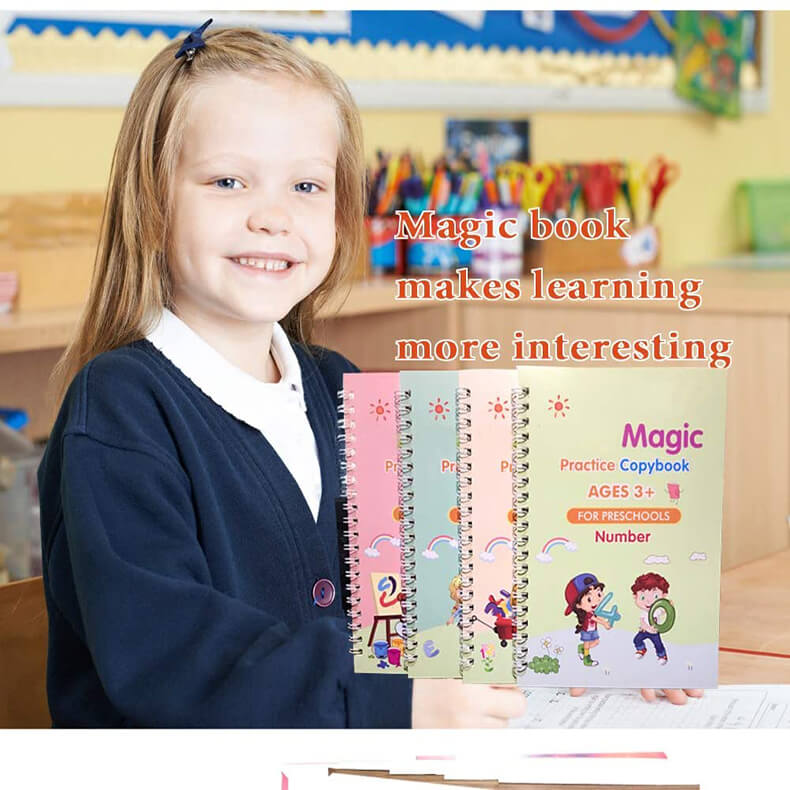 4 in 1 Sank Magic Reusable Writing Book with Pens & Refill - Default Title - Odeez | Educational Toys Pakistan 