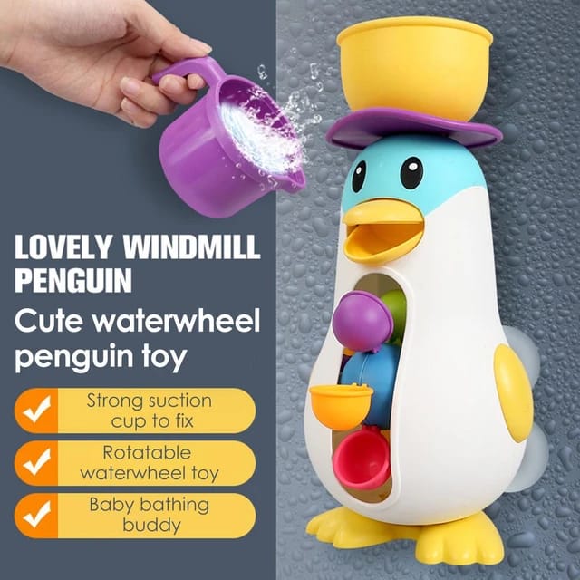 Fun Waterwheel Penguin Bath Toy - 010 - Default Title - Odeez | Educational Toys Pakistan 