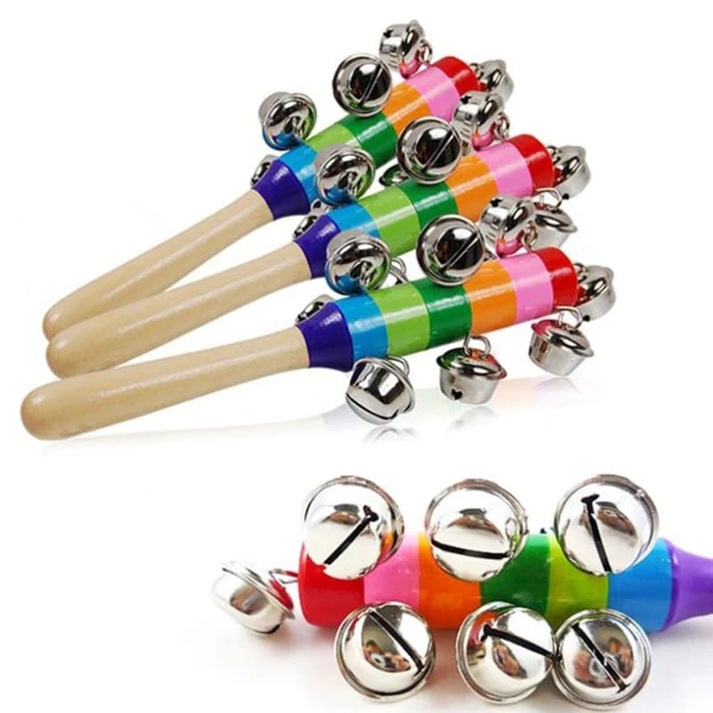 Hand Bell Stick Wooden Baby Rattle - 334 - Default Title - Odeez | Educational Toys Pakistan 