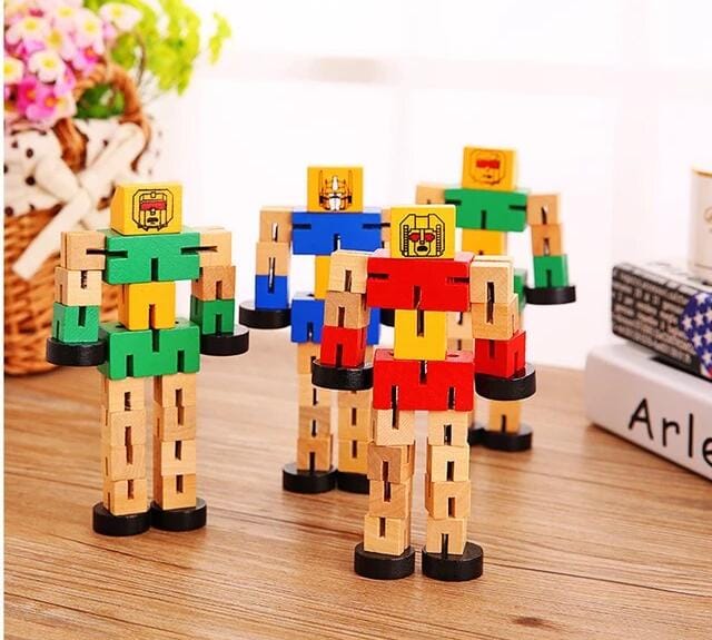 DIY Wooden Robot Transformation Twisting Blocks - 715 - Default Title - Odeez | Educational Toys Pakistan 